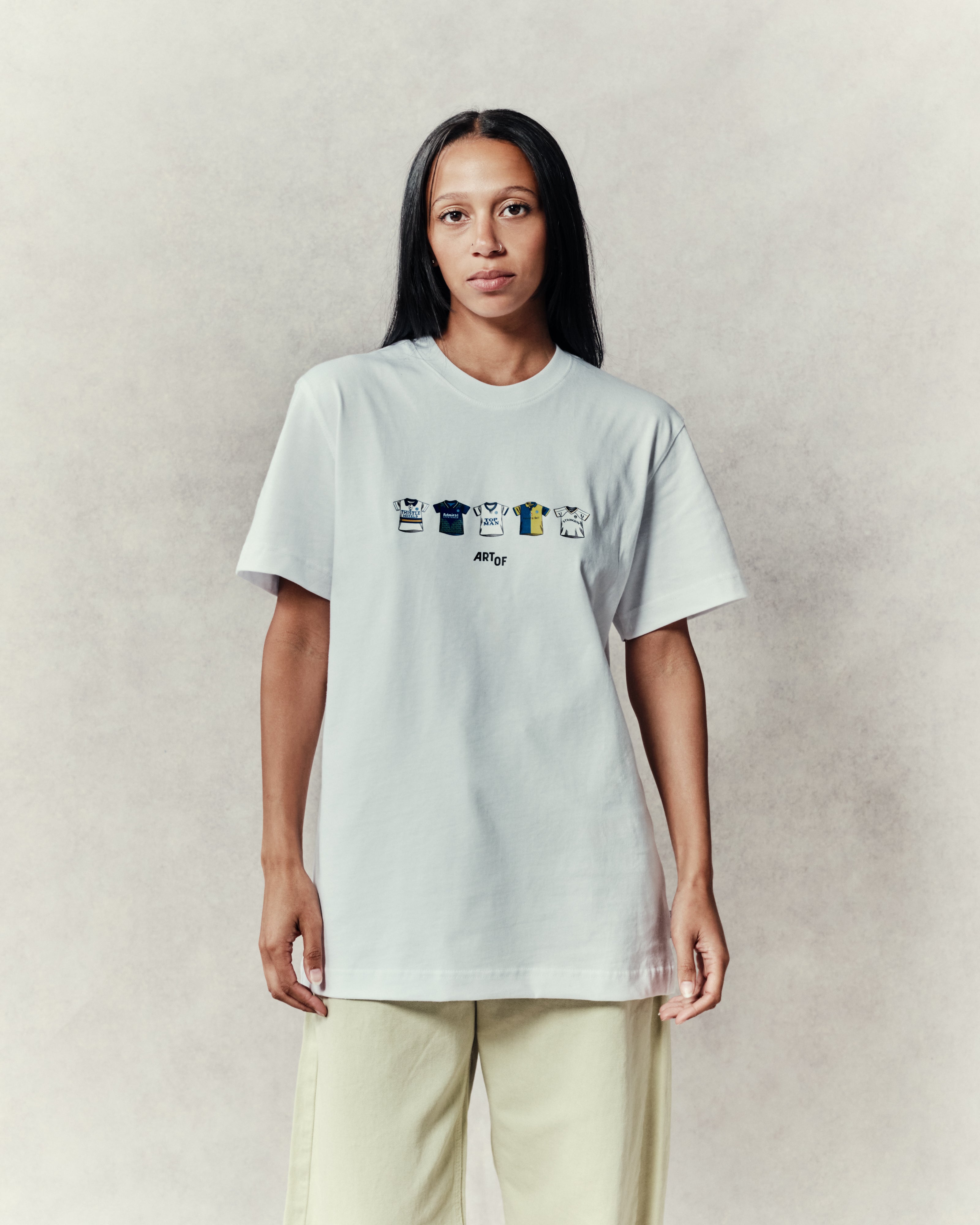 ART OF x Leeds Printed Classics Tee | White Graphic Football T-shirt