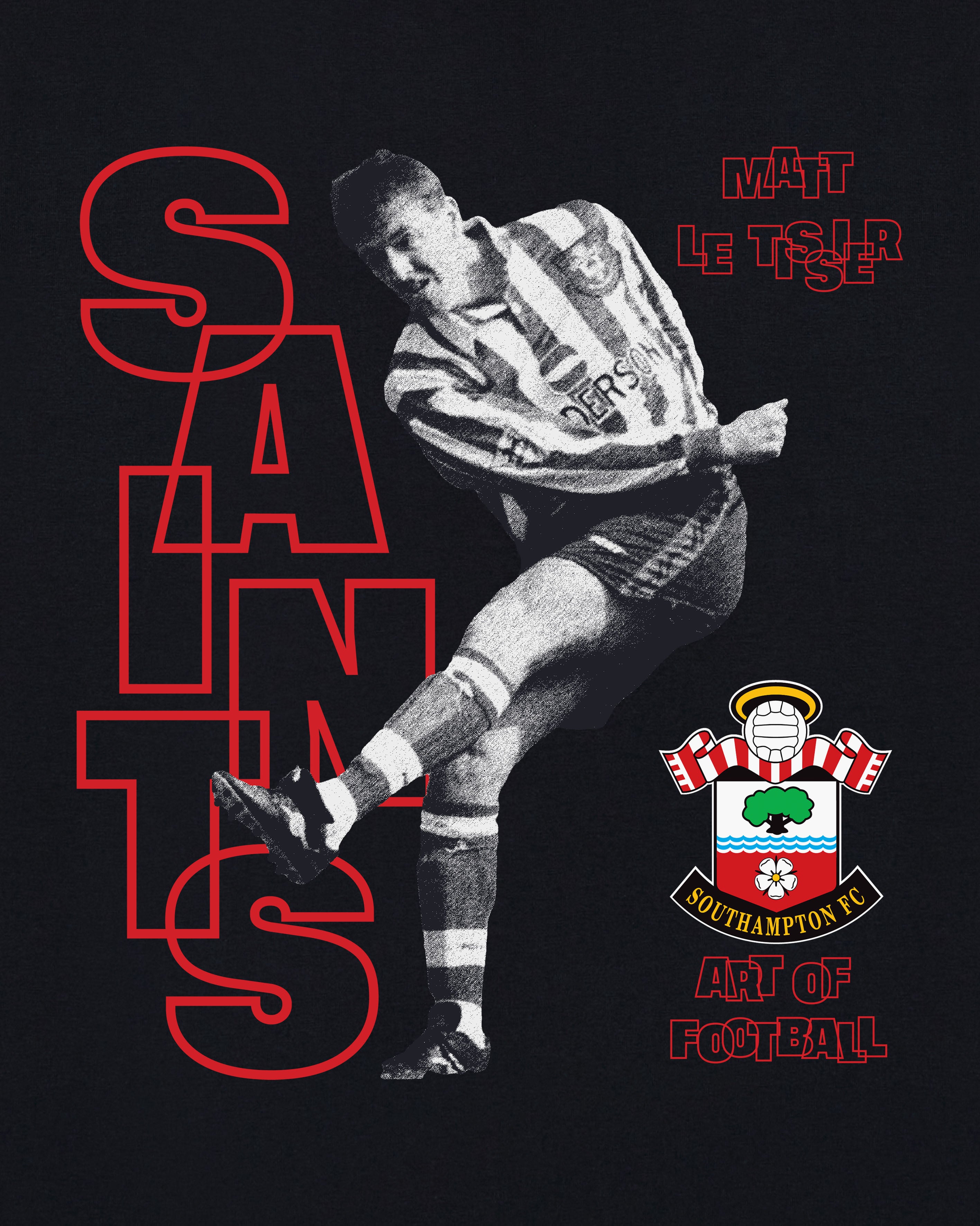 AOF x Southampton Le Tissier Tee | Black T-shirt | Art of Football