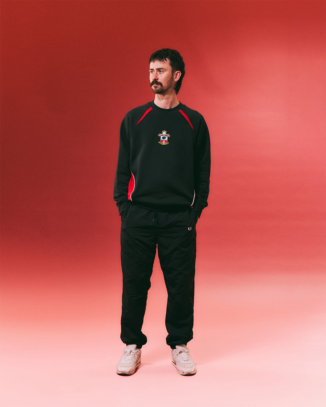 ART OF Football x Southampton Black Panelled Sweat | AOF x SFC