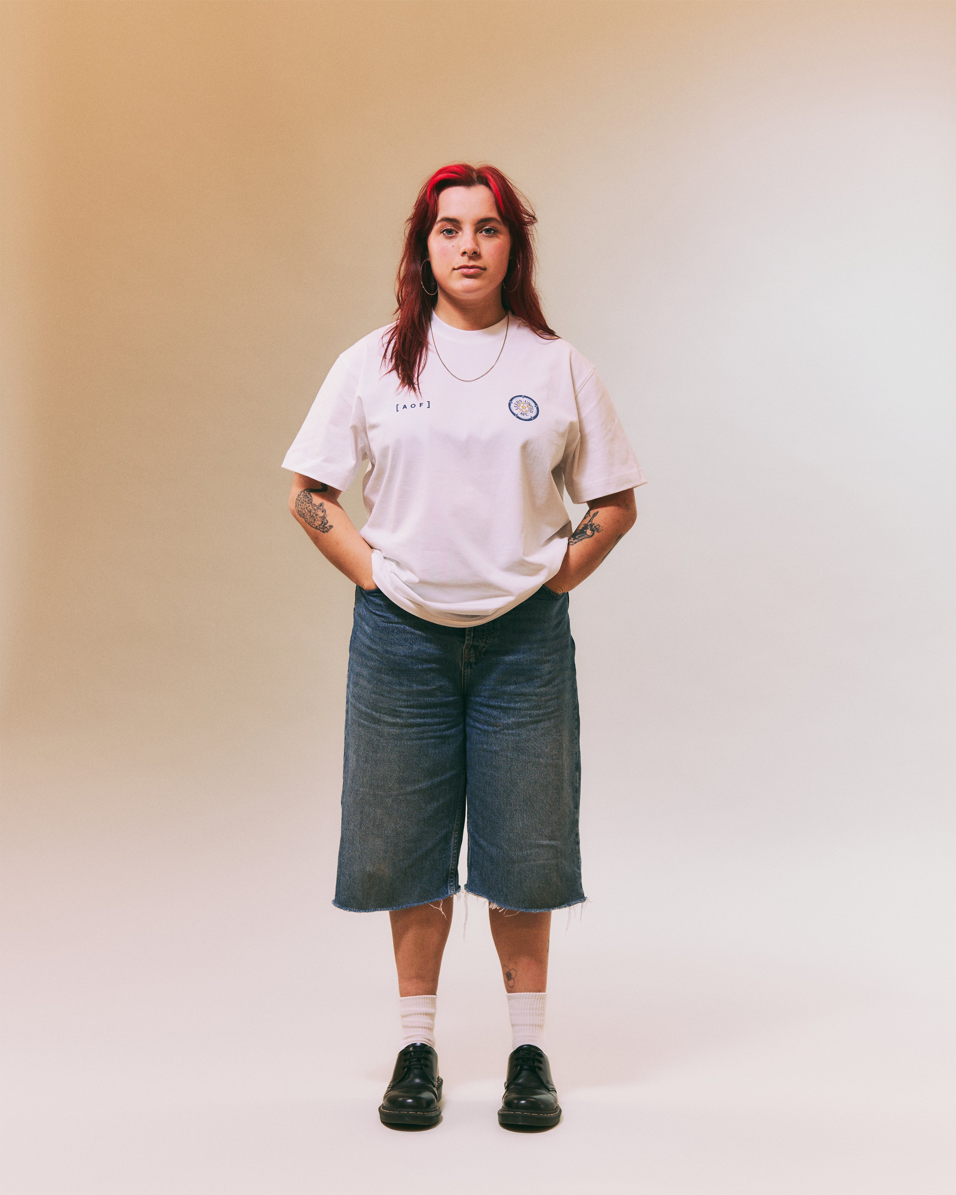 AOF x Leeds 90s Crest Tee | White Graphic T-shirt | Art of Football