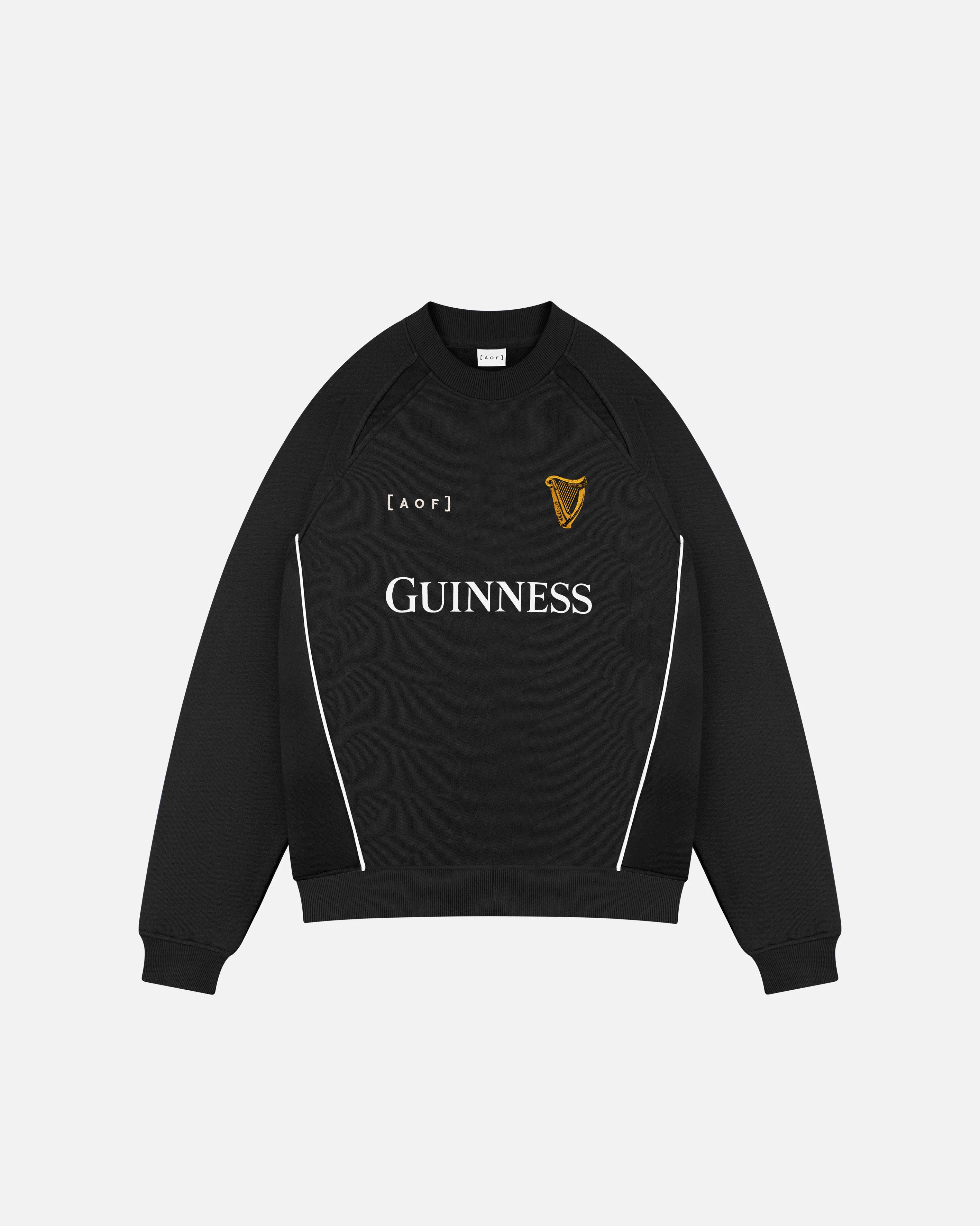 AOF X Guinness Panelled Sweater | Black Sweat | Art of Football