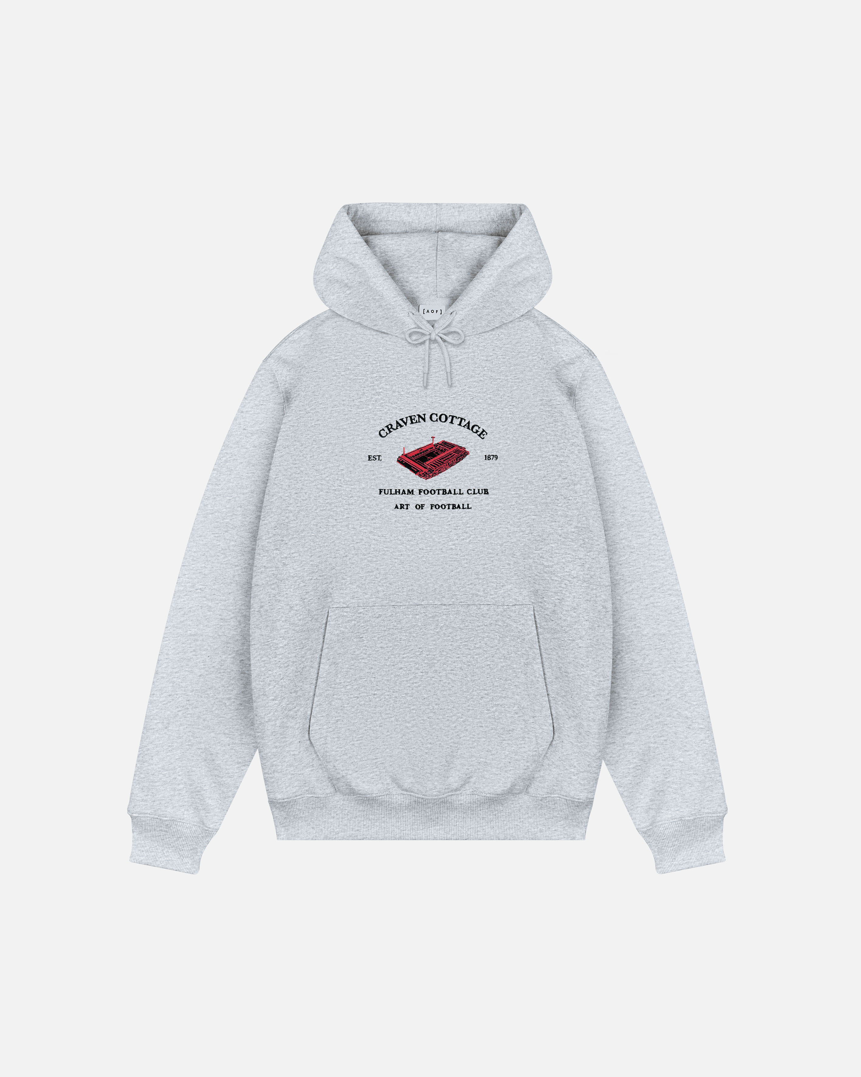 AOF Fulham Craven Cottage Embroidered Hoodie | Grey | Art of Football
