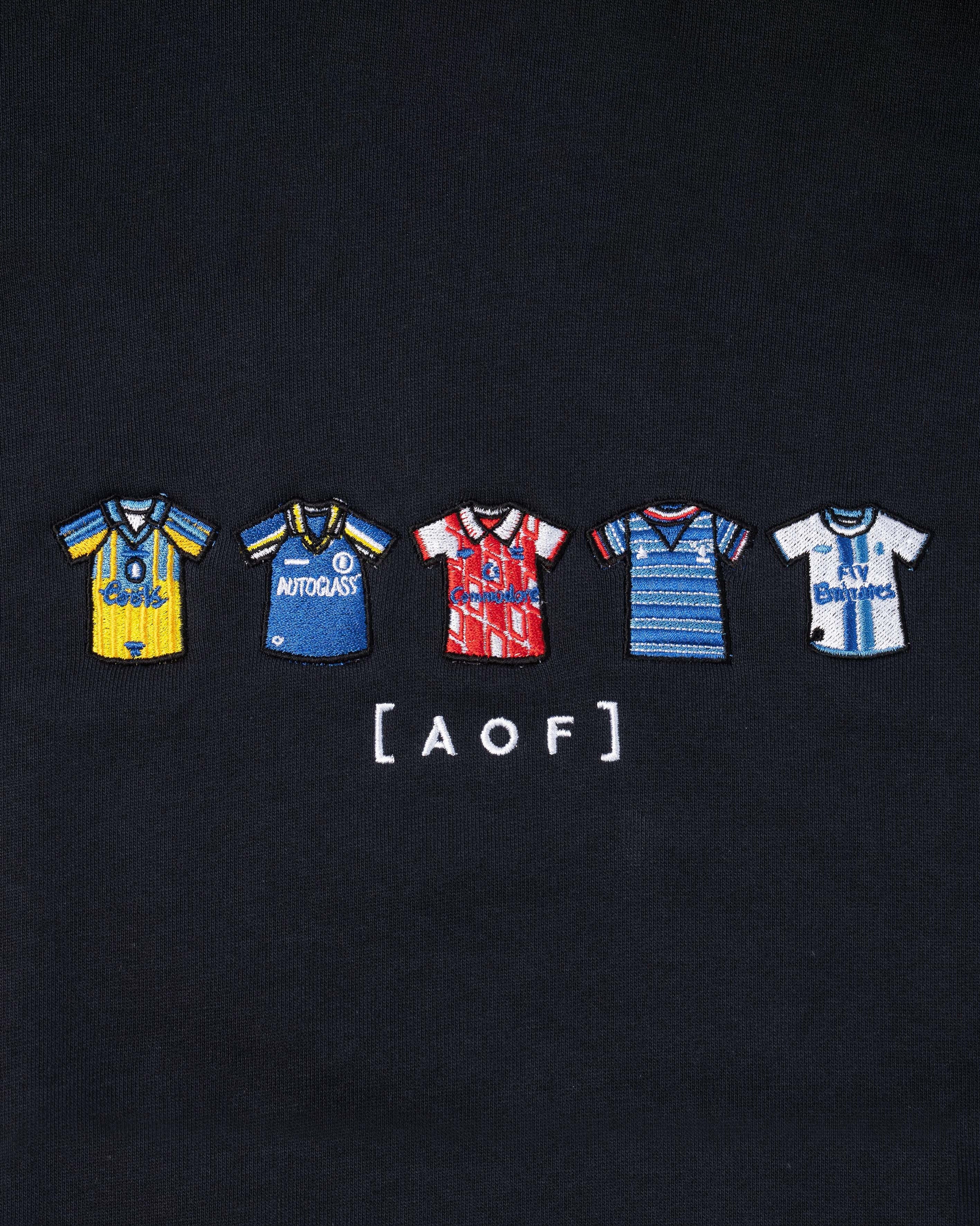 AOF Pensioners Embroidered Classics | Navy Hoodie | Art of Football