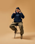 AOF Leicester Embroidered Classics Hoodie | Navy Sweat