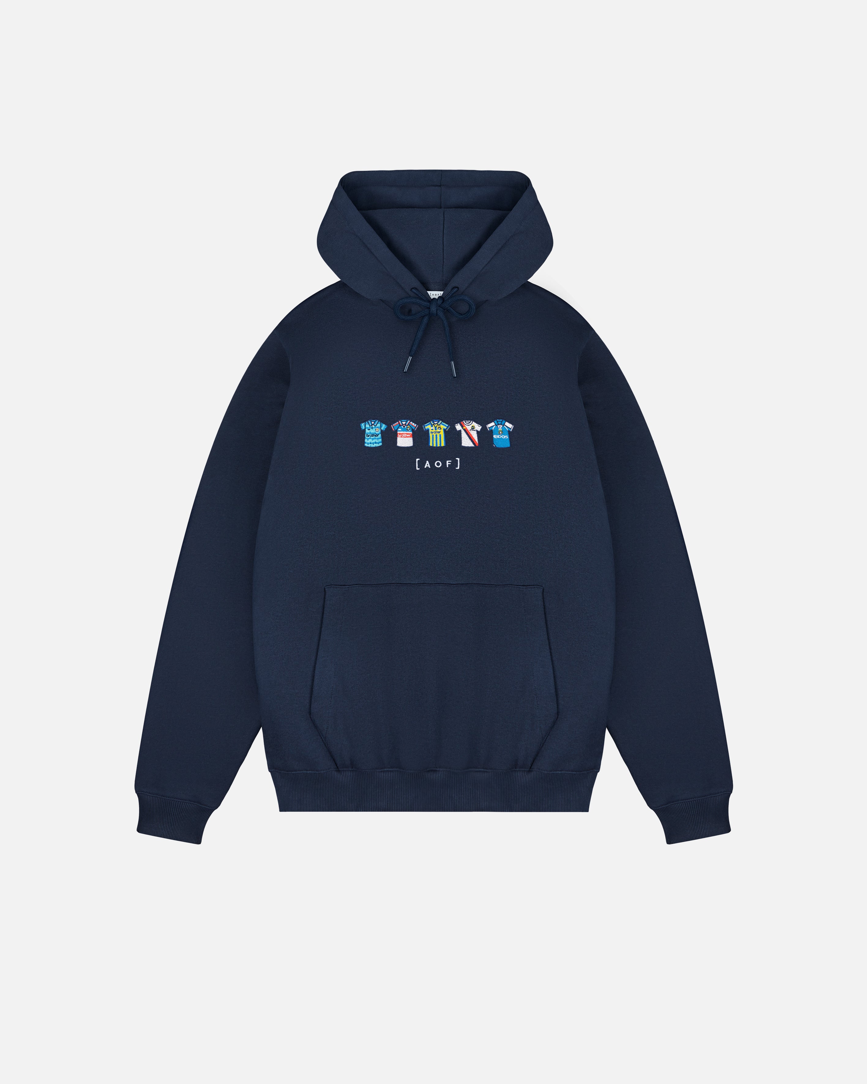 AOF MCFC Embroidered Classics | Navy Hoodie | Art of Football