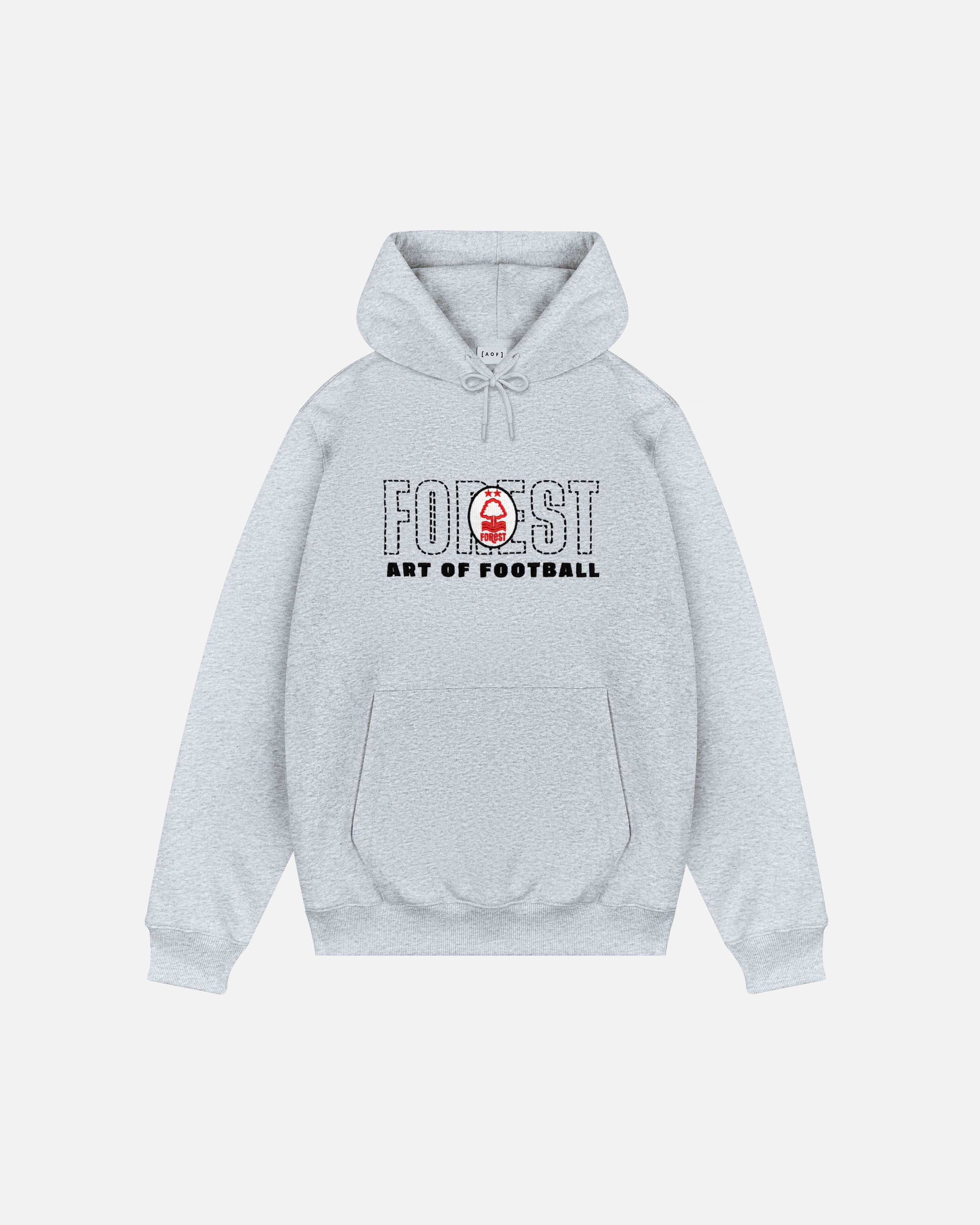 AOF x Forest 90s Hoodie | Grey Embroidered Top | Art of Football