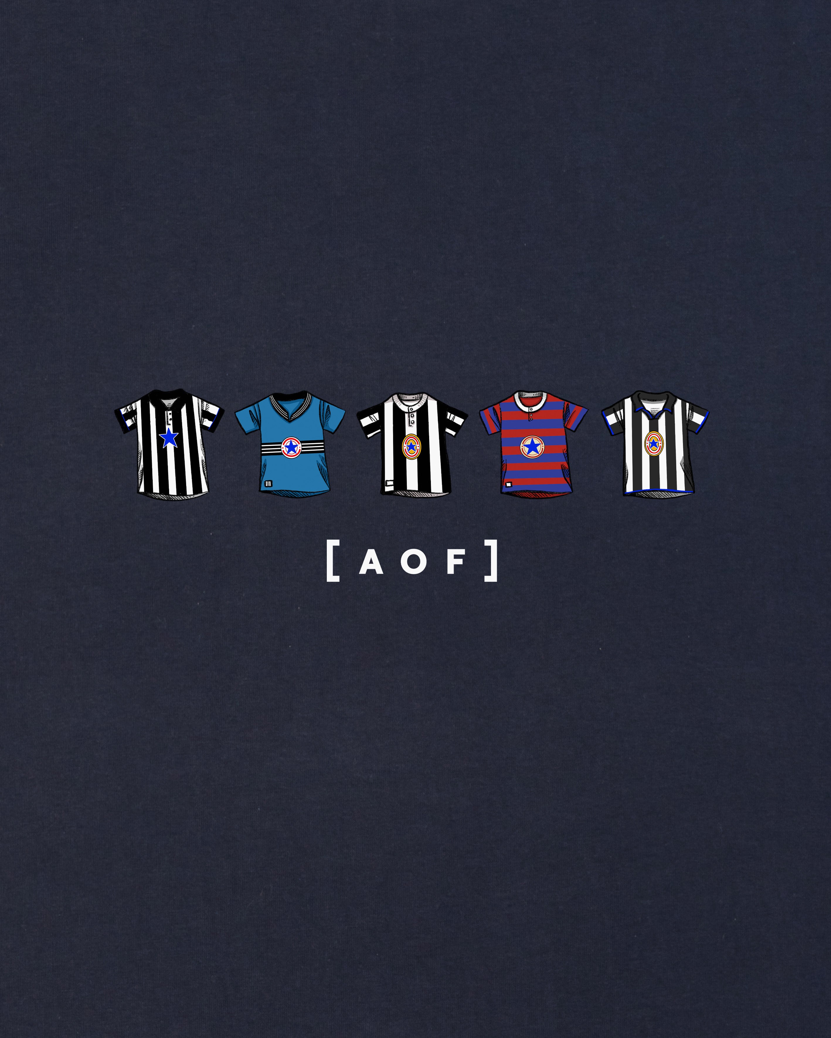 AOF Toon Printed Classics Tee | Navy Graphic T-shirt | Art of Football