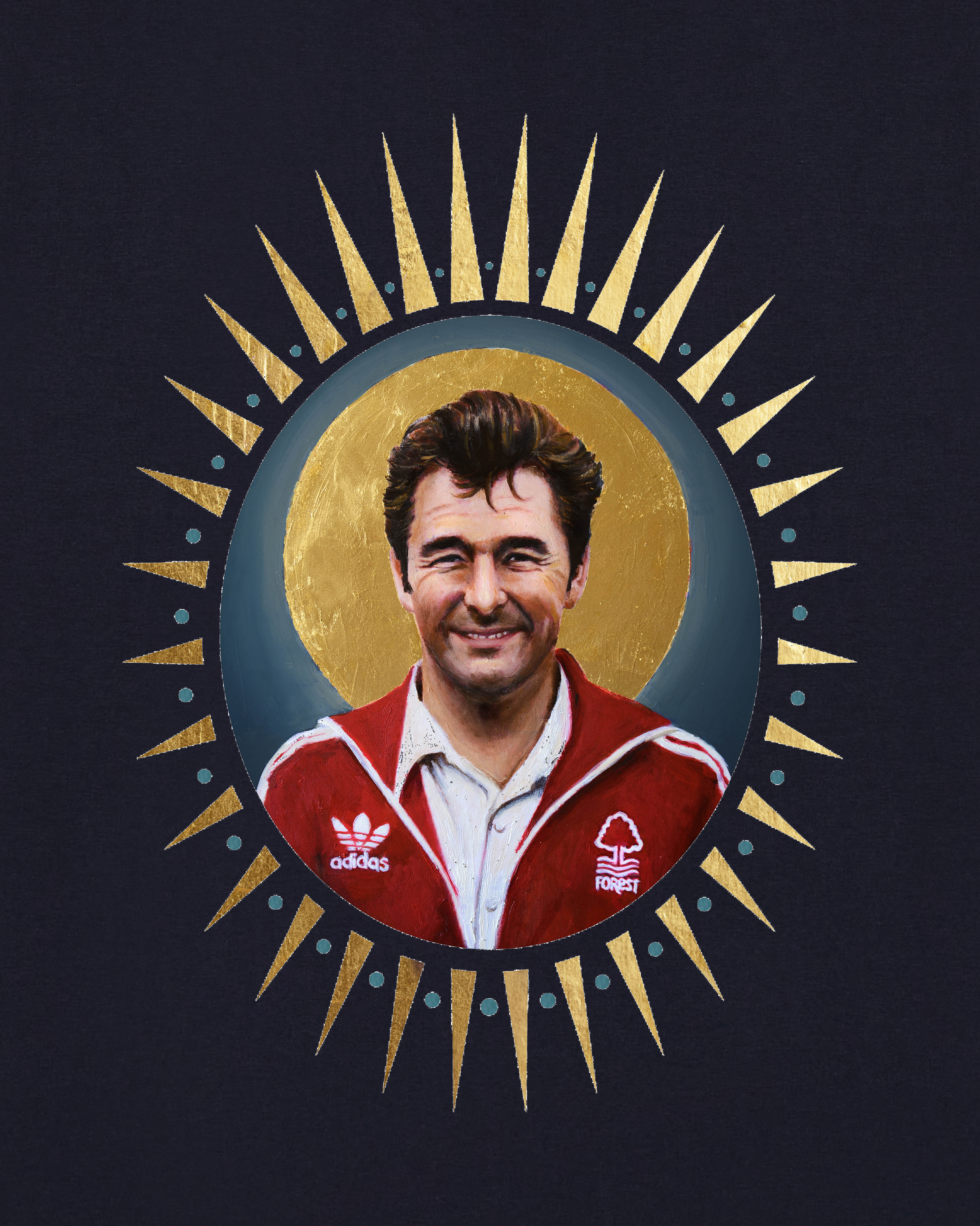 ART OF Football x Forest Brian Clough Icon Tee | AOF NFFC Navy T-shirt