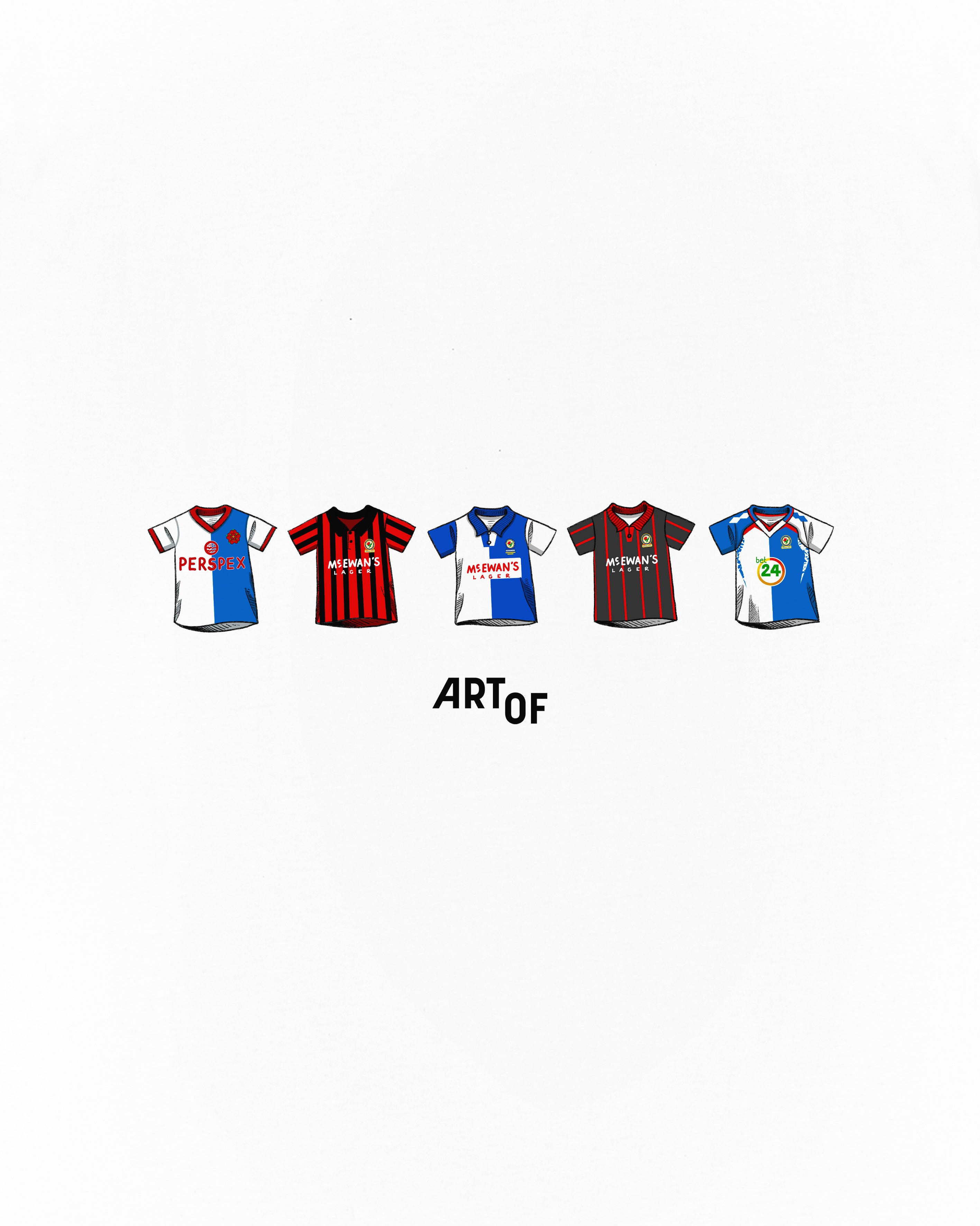 ART OF Football x Blackburn Rovers Classics Tee | AOF White T-shirt