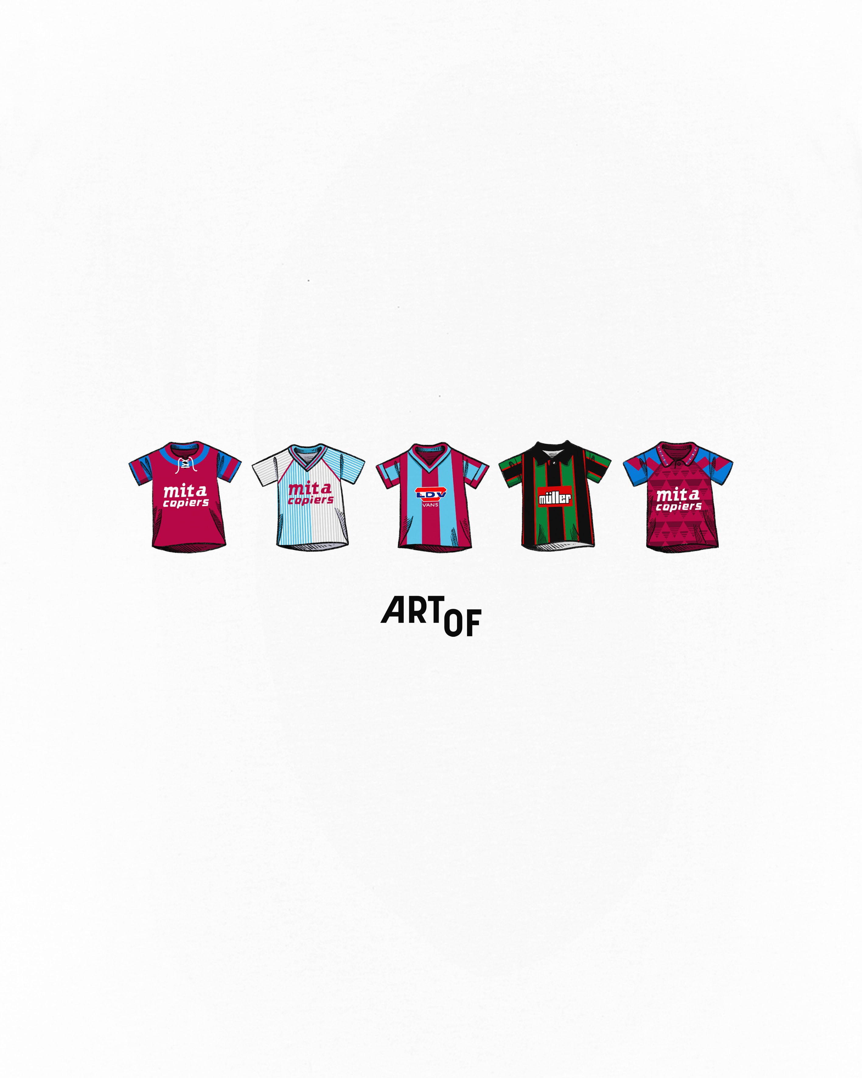 ART OF x AVFC Printed Classics Tee | White Graphic Football T-shirt