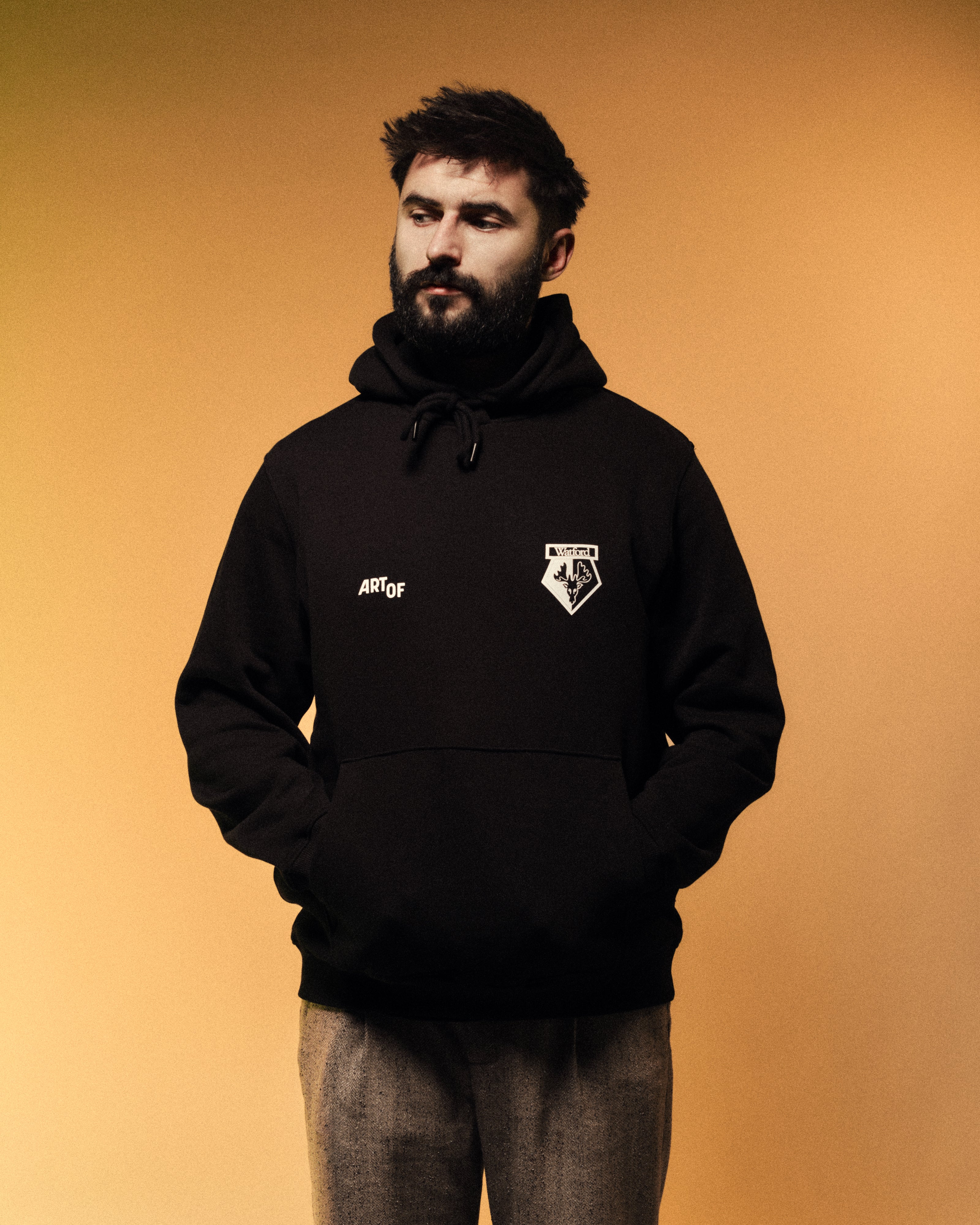 ART OF x Watford Heritage Hoodie | Black Printed Football Sweat