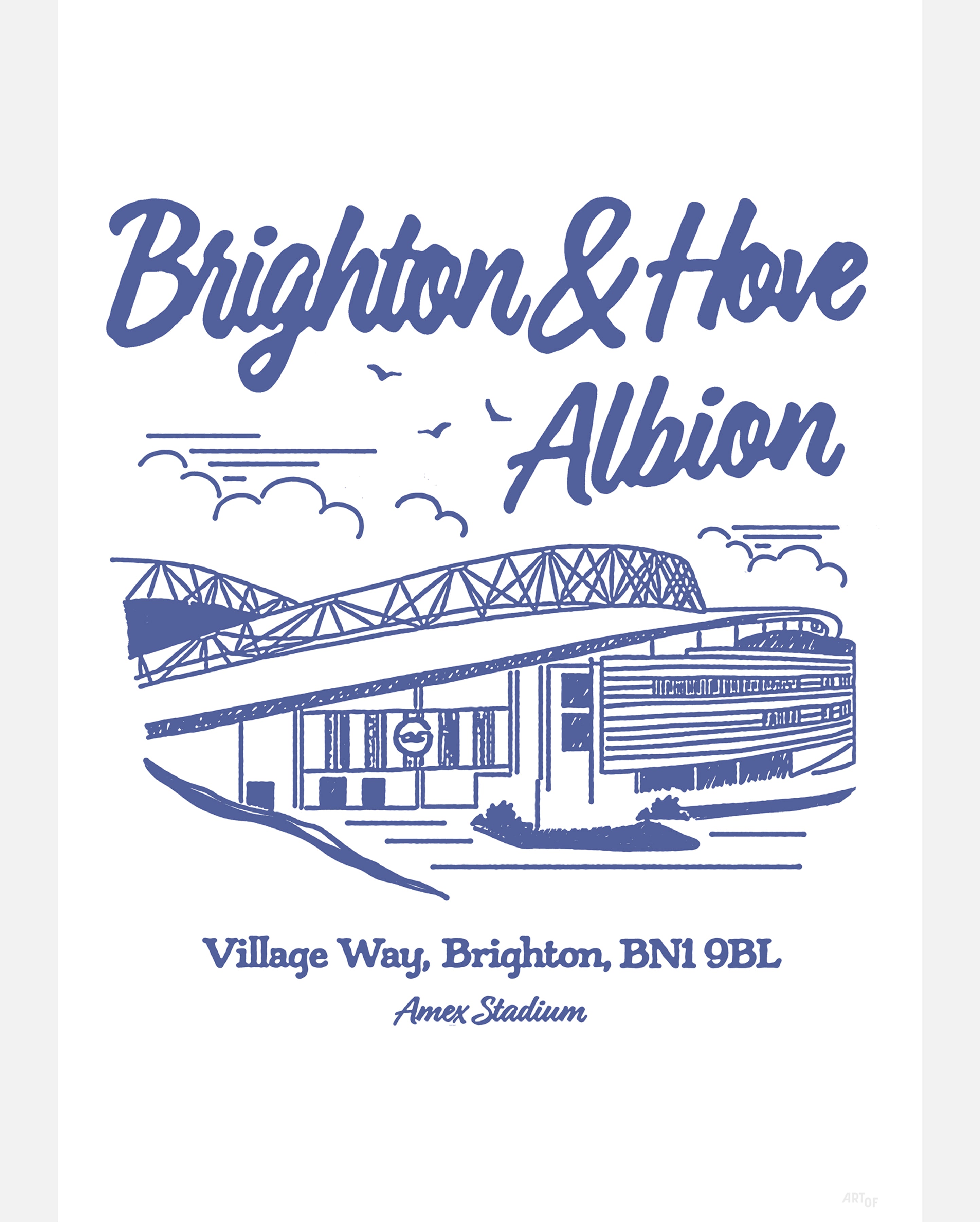ART OF x Brighton Motel Framed Print | BHAFC Football Wall Art
