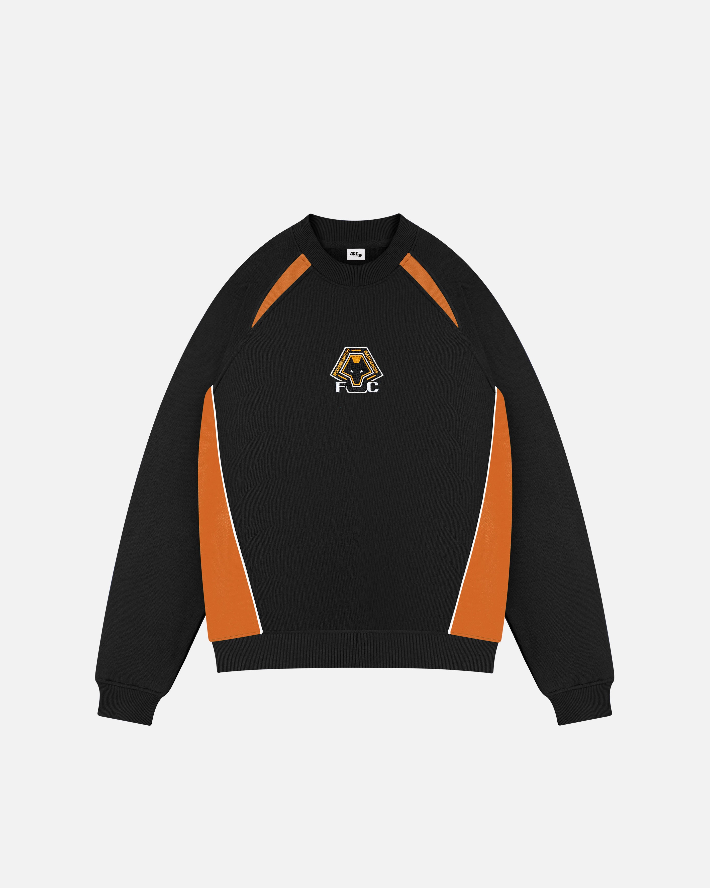 ART OF Football x Wolves Black & Orange Panelled Sweat | AOF x WWFC