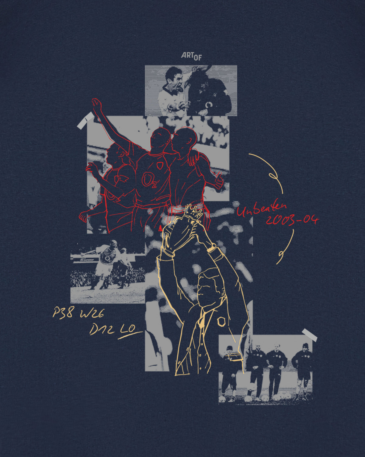 ART OF AFC 03/04 Moodboard Sweat | Navy Graphic Football Top